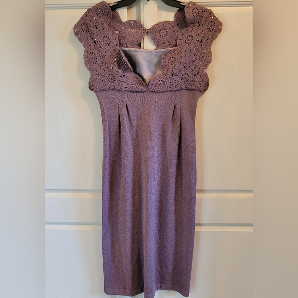 Vintage St. John Evening Berrywood Crochet Wool Dress - Picture 1 of 13